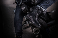 SHIMA THOMSON UOMO MOTO PELLE STIVALI NERO