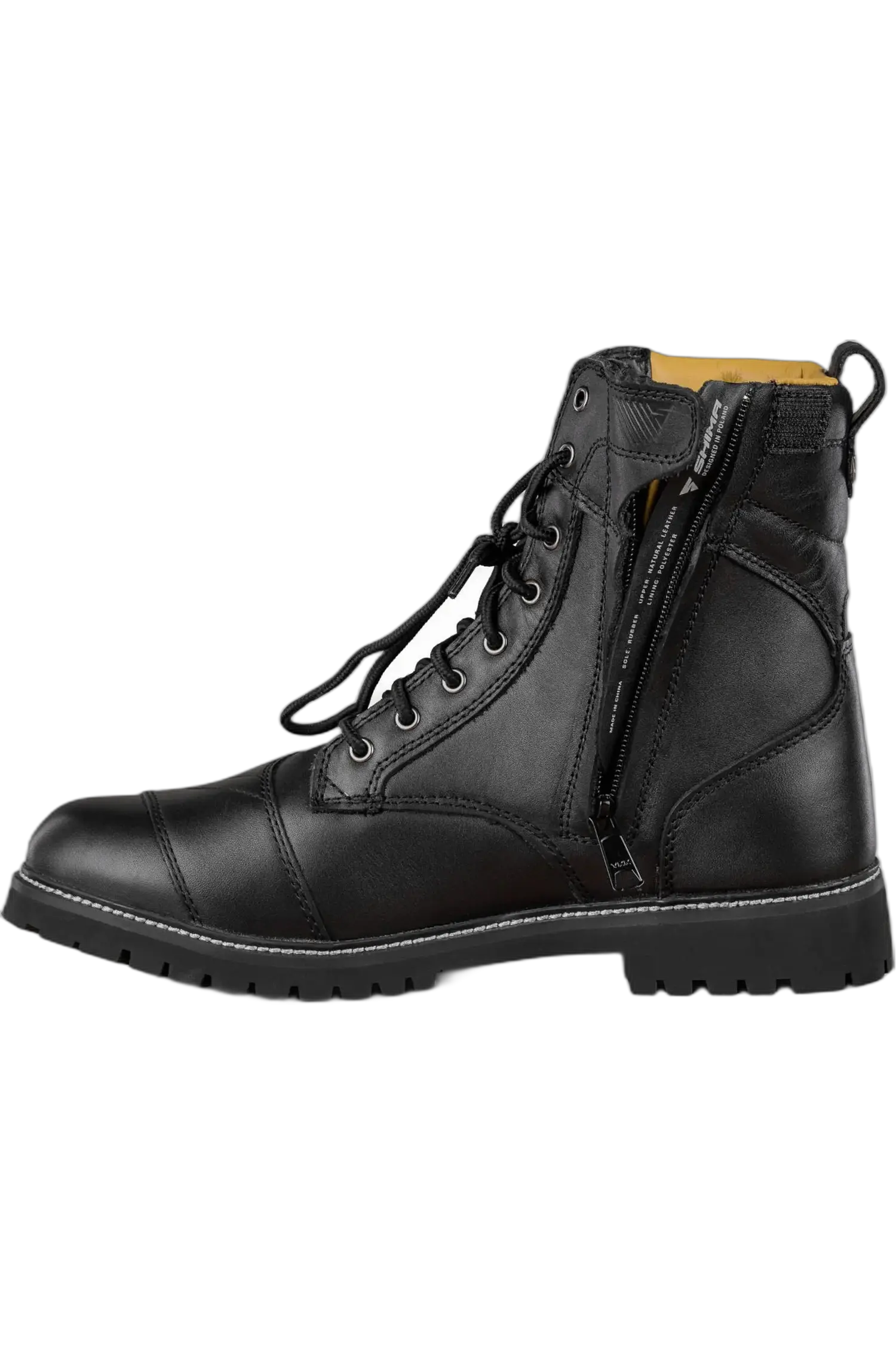 SHIMA THOMSON UOMO MOTO PELLE STIVALI NERO 