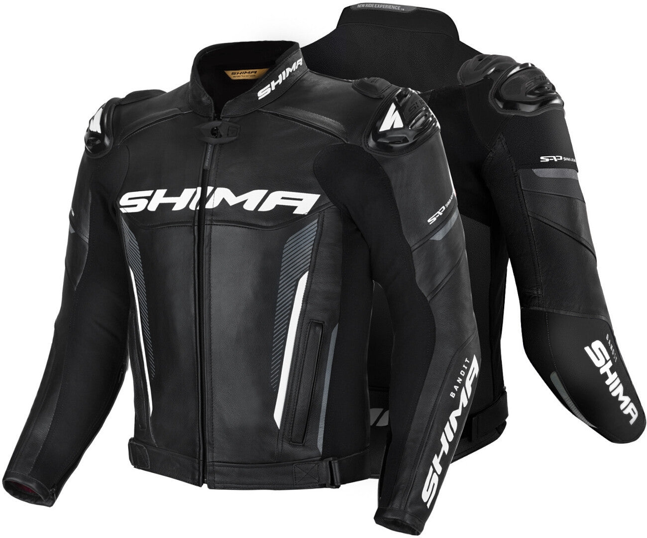 SHIMA Bandit motociclista pelle Giacca Nera