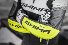 SHIMA Bandit motociclista Corsa pelle Giacca Nera Bianca Gialla