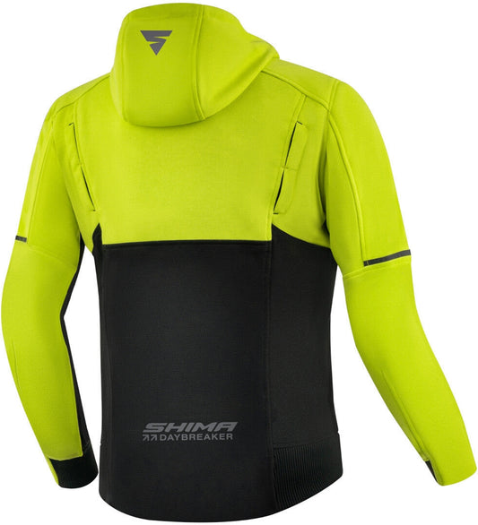 SHIMA Daybreaker uomo Felpa cappuccio zip motociclista FLUO