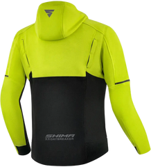 SHIMA Daybreaker uomo Felpa cappuccio zip motociclista FLUO 