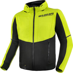 SHIMA Daybreaker uomo Felpa cappuccio zip motociclista FLUO