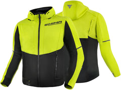 SHIMA Daybreaker uomo Felpa cappuccio zip motociclista FLUO