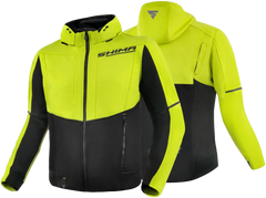 SHIMA Daybreaker uomo Felpa cappuccio zip motociclista FLUO 