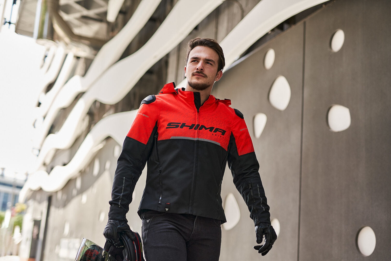 SHIMA Drift Giacca Tessuto uomo moto Rossa