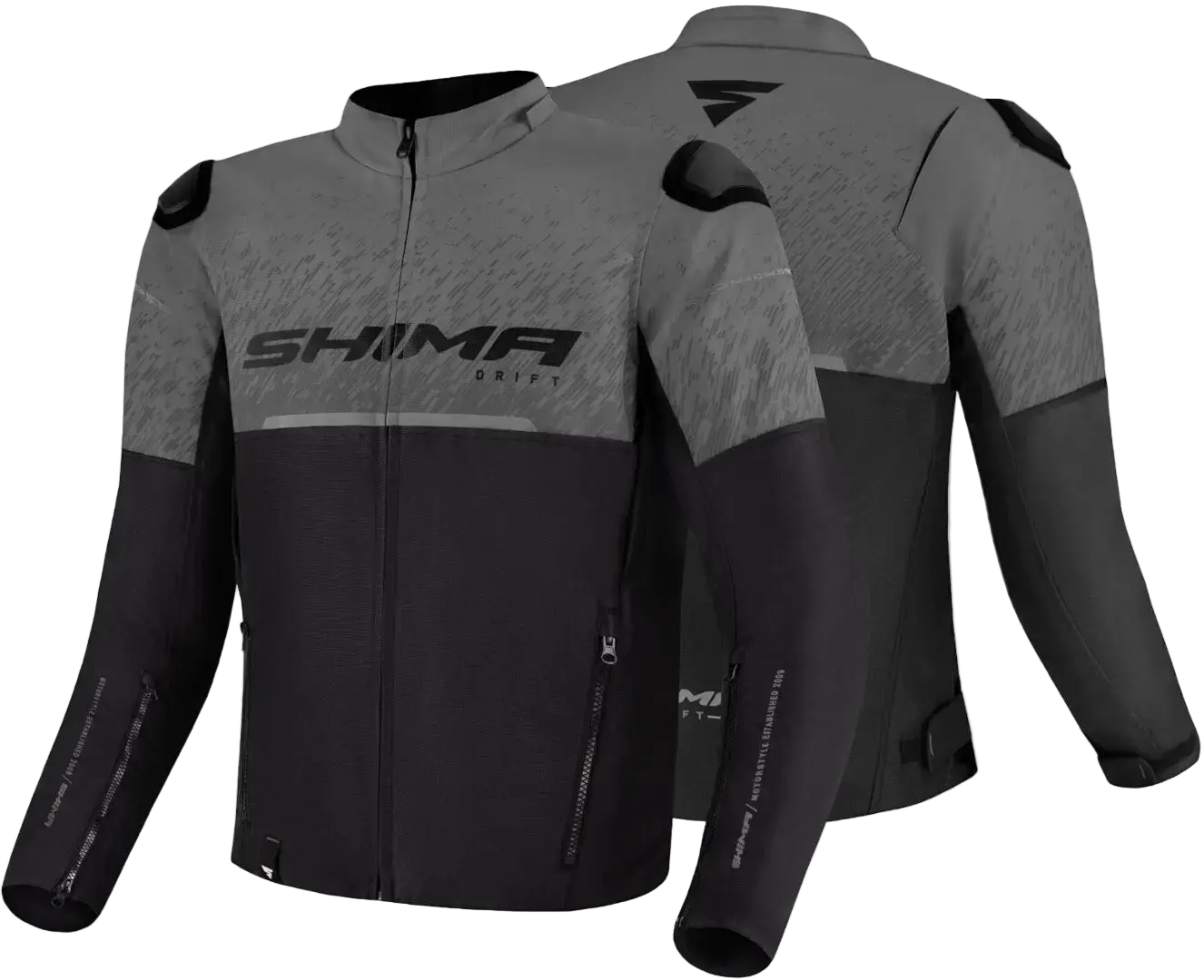 SHIMA Drift Uomo Giacca motociclista tessuto Nero Grigio 