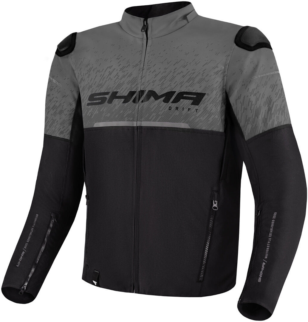 SHIMA Drift Uomo Giacca motociclista tessuto Nero Grigio