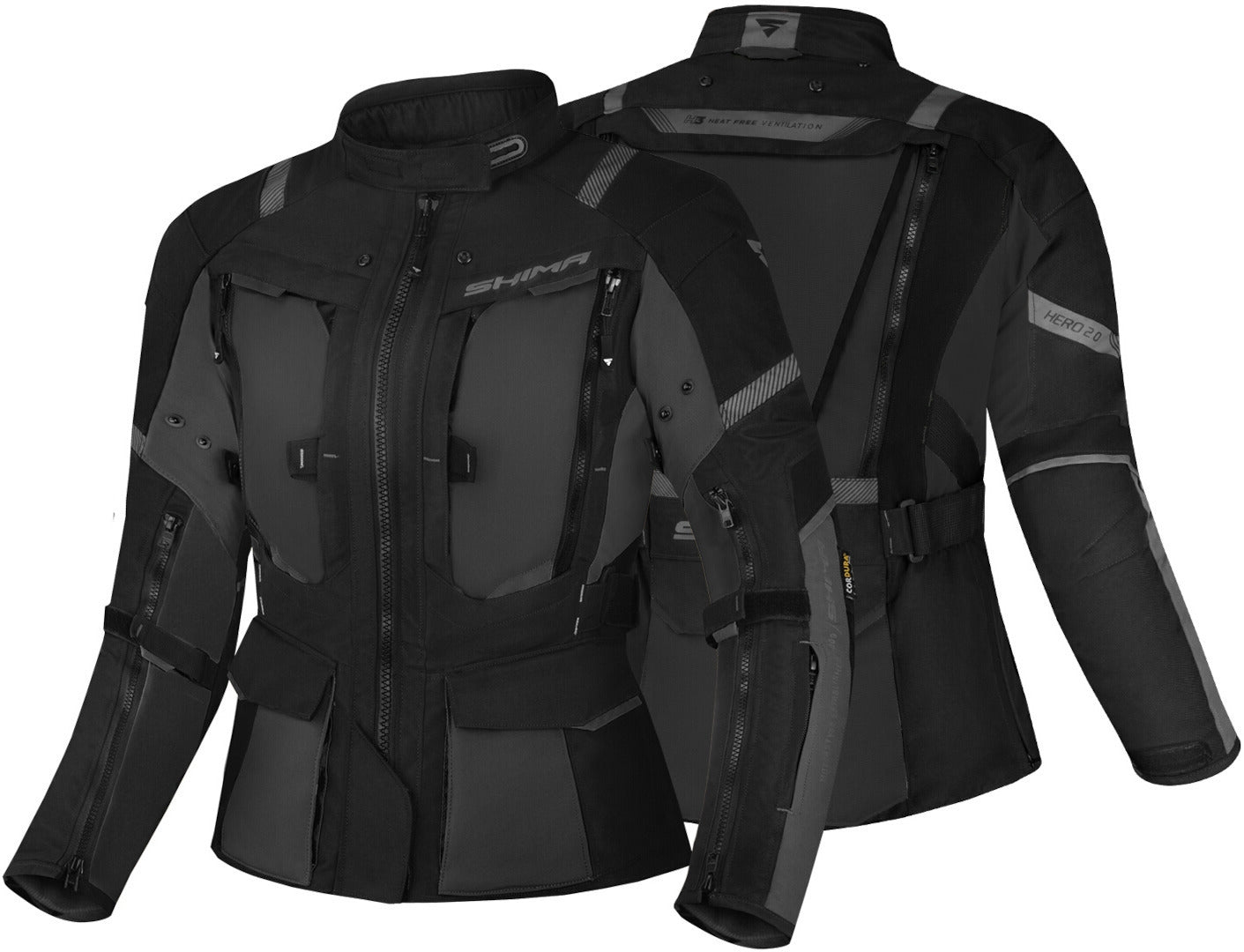 SHIMA HERO 2.0 SIGNORA Giacca moto impermeabile tessuto donna Nera