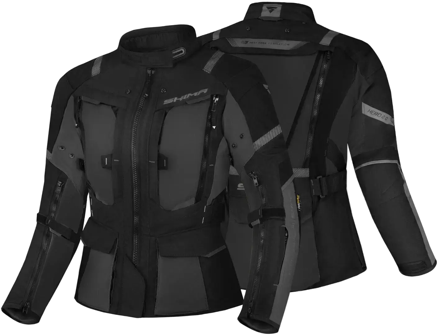 SHIMA HERO 2.0 donna Giacca moto impermeabile tessuto donna Nera 