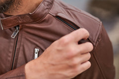 SHIMA Hunter+ 2.0 moto pelle Giacca Marrone