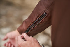 SHIMA Hunter+ 2.0 moto pelle Giacca Marrone