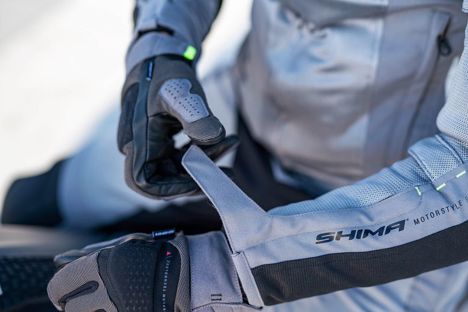 SHIMA Jet impermeabile moto tessuto Giacca Grigio
