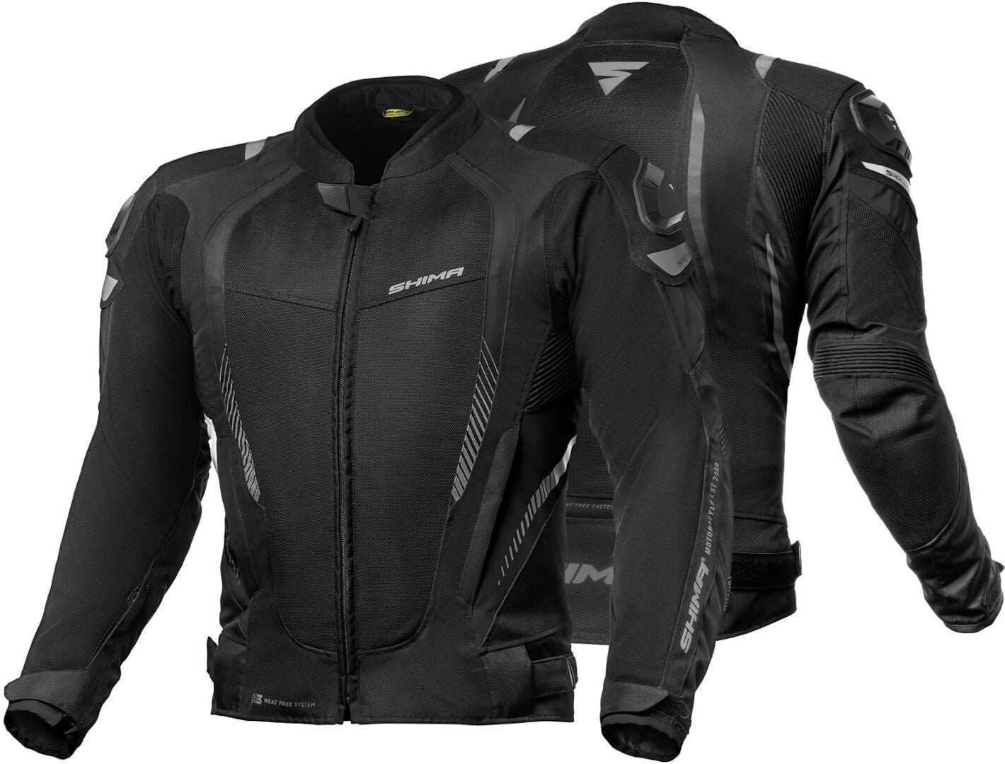 SHIMA Mesh Pro moto tessuto Giacca Nera