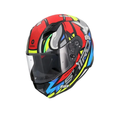 SHIRO HUNTER RACCOON Moto Integrali Caschi Rosso Blu Grigio 