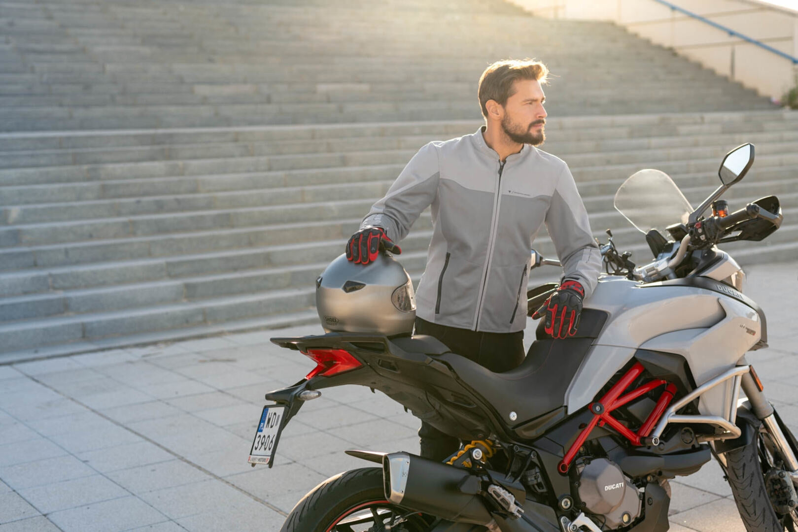 SHIMA Openair impermeabile tessuto moto Giacca GRIGIO