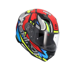 SHIRO HUNTER RACCOON Moto Integrali Caschi Rosso Blu Grigio 