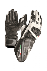 MUGENRACE NEPTUN Sportivo Turismo Moto Pelle Guanti Nero Bianco
