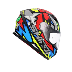 SHIRO HUNTER RACCOON Moto Integrali Caschi Rosso Blu Grigio 