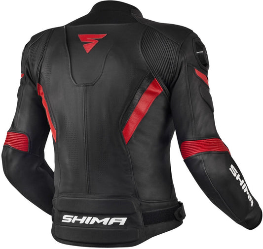 SHIMA Chase Giacca pelle uomo motociclista NERO ROSSO