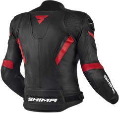 SHIMA Chase Giacca pelle uomo motociclista NERO ROSSO 