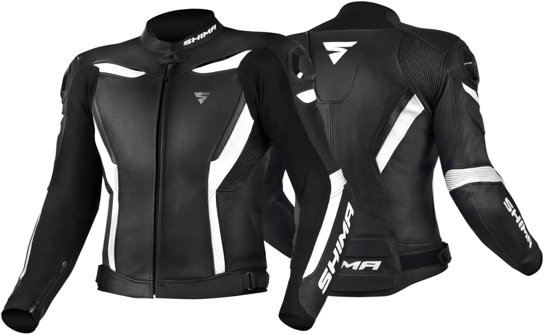 SHIMA Chase Giacche pelle Uomo motociclista Nera Bianca 