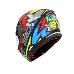 SHIRO HUNTER RACCOON Moto Integrali Caschi Rosso Blu Grigio 