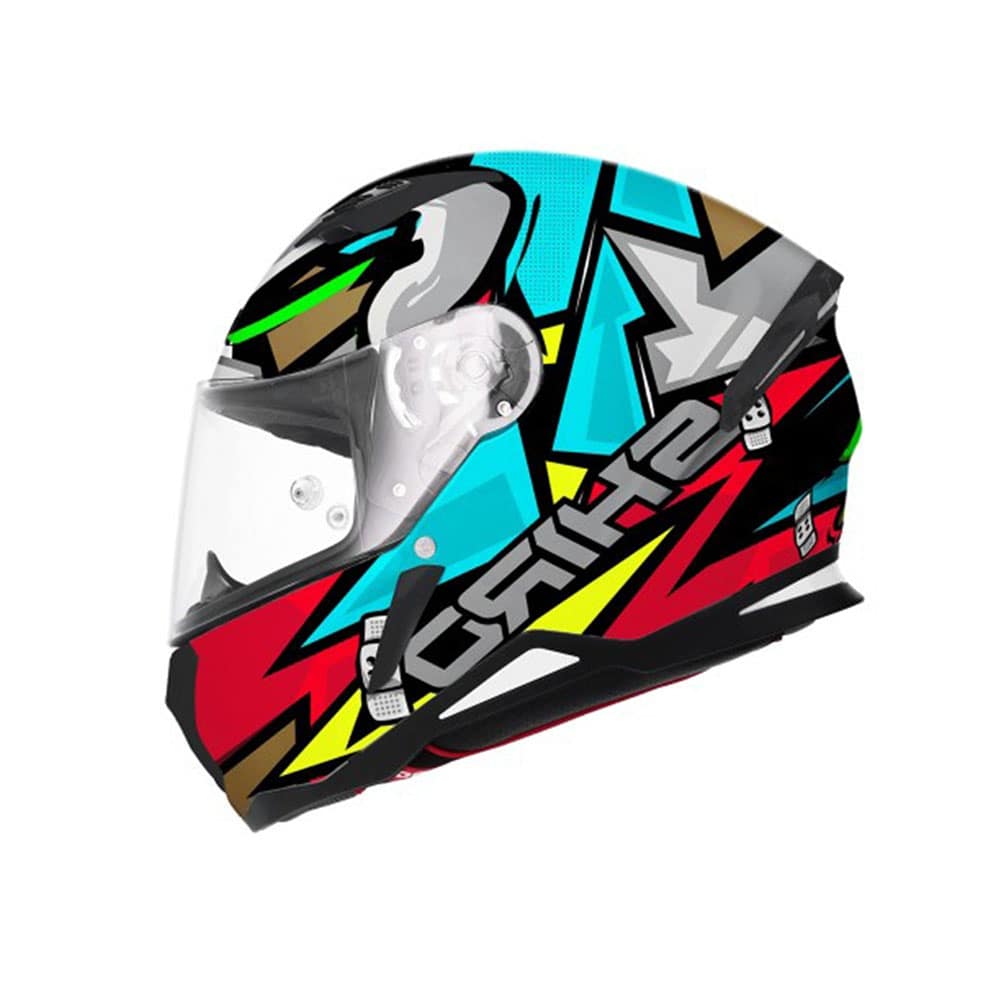 SHIRO HUNTER RACCOON MOTO CASCHI INTEGRALI OPACO BLU ROSSO MARRONE 