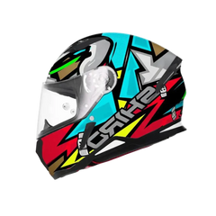 SHIRO HUNTER RACCOON Moto Integrali Caschi Opaco Blu Rosso Marrone 