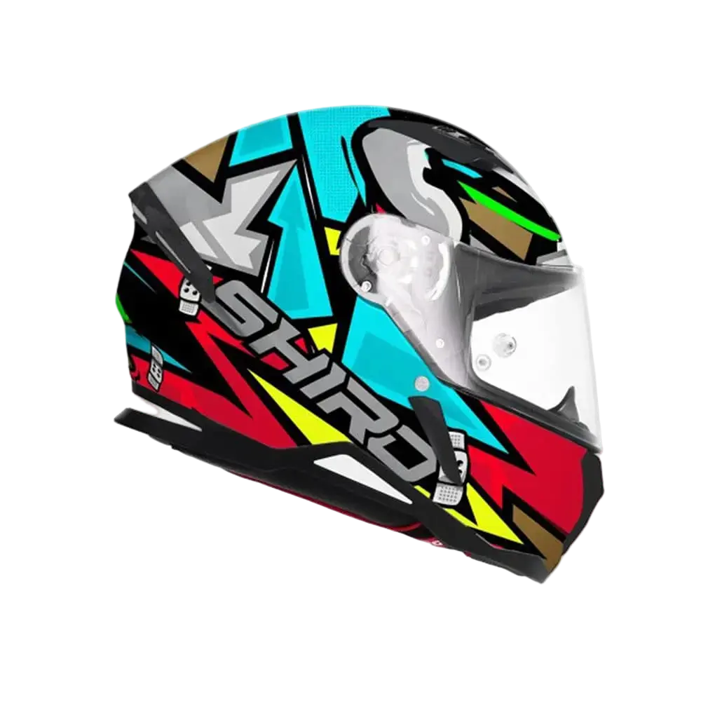 SHIRO HUNTER RACCOON Moto Integrali Caschi Opaco Blu Rosso Marrone 