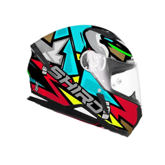 SHIRO HUNTER RACCOON Moto Integrali Caschi Opaco Blu Rosso Marrone 