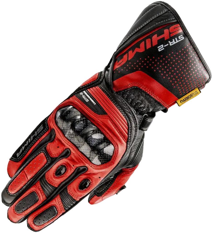 SHIMA STR-2 GUANTI MOTO CORSE NERO ROSSO 