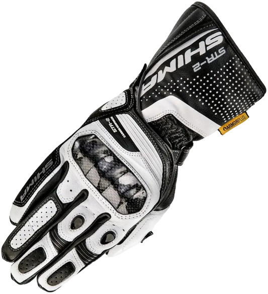 SHIMA STR-2 GUANTI MOTO CORSE NERO BIANCO 