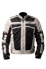 MUGENRACE A-TTRAVERSARE Moto Tessile Giacca Grigio Chiaro Nero 