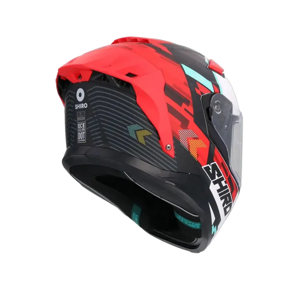 SHIRO FF939 Alpha Motociclo integrali Caschi Rosso Opaco 