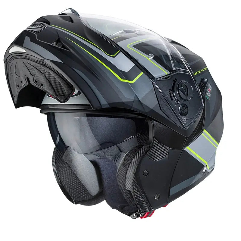 CABERG-Casco DUKE 2 TOUR MATT BLACK/YELLOW /ANTHRA/SILV