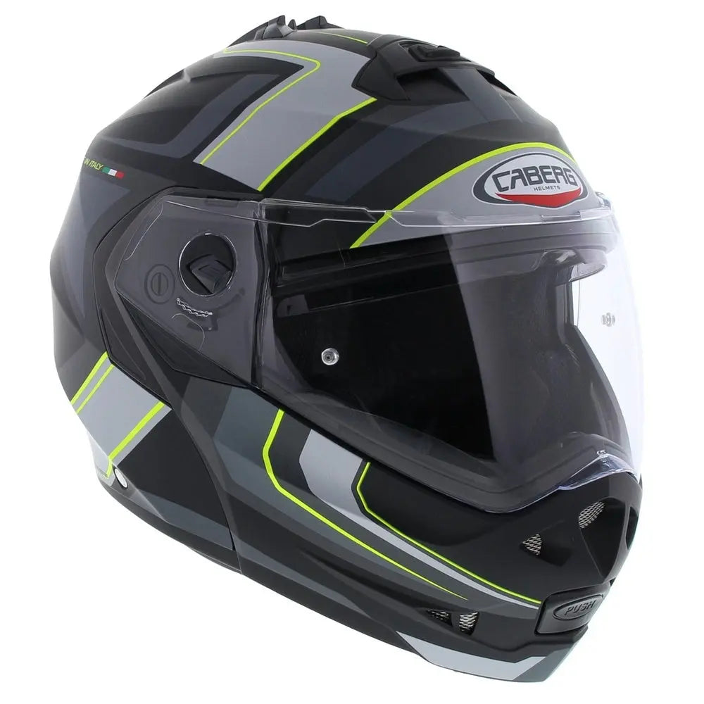 CABERG-Casco DUKE 2 TOUR MATT BLACK/YELLOW /ANTHRA/SILV