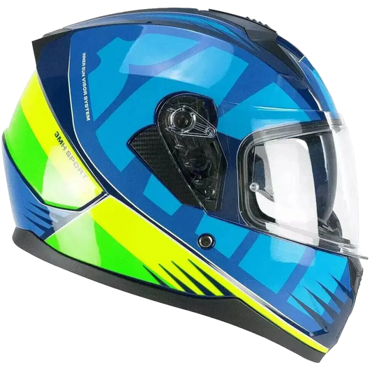 SKA-P 3MHG Speeder sport Moto Integrali Caschi Blu Giallo 