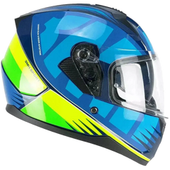 SKA-P 3MHG Speeder sport Moto Integrali Caschi Blu Giallo 