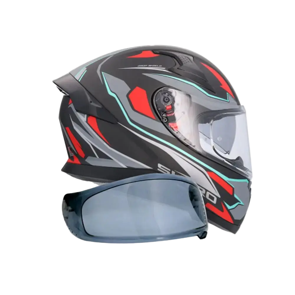 SHIRO KATANA SHARP Moto Integrali Caschi Opaco Nero Rosso Grigio 