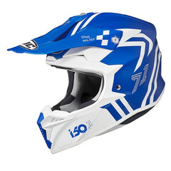 HJC i50 Hex Motocross Caschi Bianco Blu
