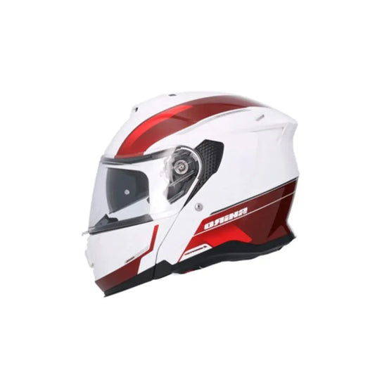 SHIRO Discover Moto Modulari Caschi Bianco Rosso