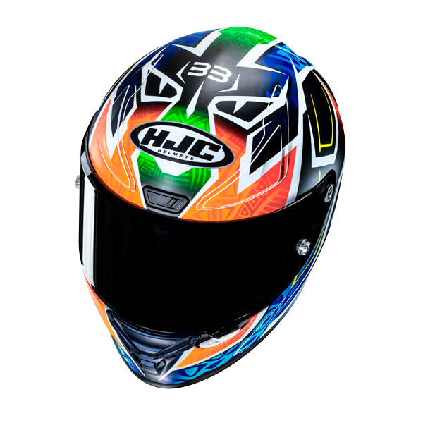 HJC RPHA 1 Binder Replica MC27SF Integrali Moto Caschi Blu Arancione