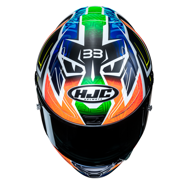 HJC RPHA 1 Binder Replica MC27SF Integrali Moto Caschi Blu Arancione