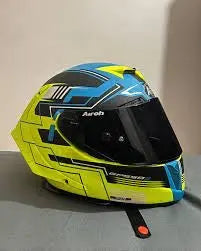 AIROH GP550 S SFIDA Moto Integrali Caschi Blu Giallo Opaco
