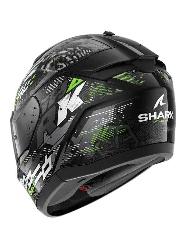 Shark RIDILL 2 Moto Integrali Caschi Nero Argento Verde 