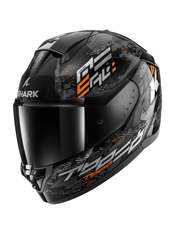 SHARK RIDILL 2 Integrali Moto Caschi Nero Argento Arancione