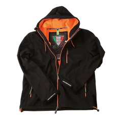 MUGENRACE PISTA-BA Moto Guscio morbido Giacca Nera Arancione 