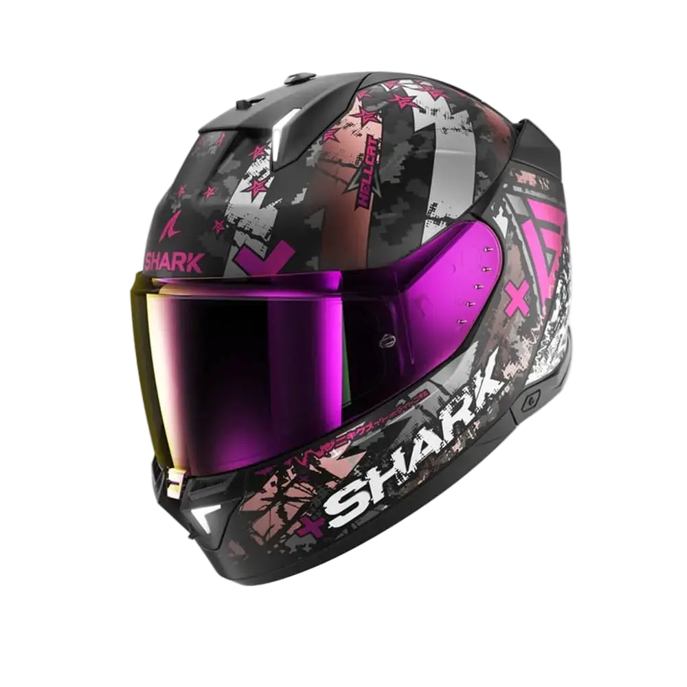 SHARK SKWAL I3 HELLCAT Moto Integrali Caschi Nero Grigio Rosa 