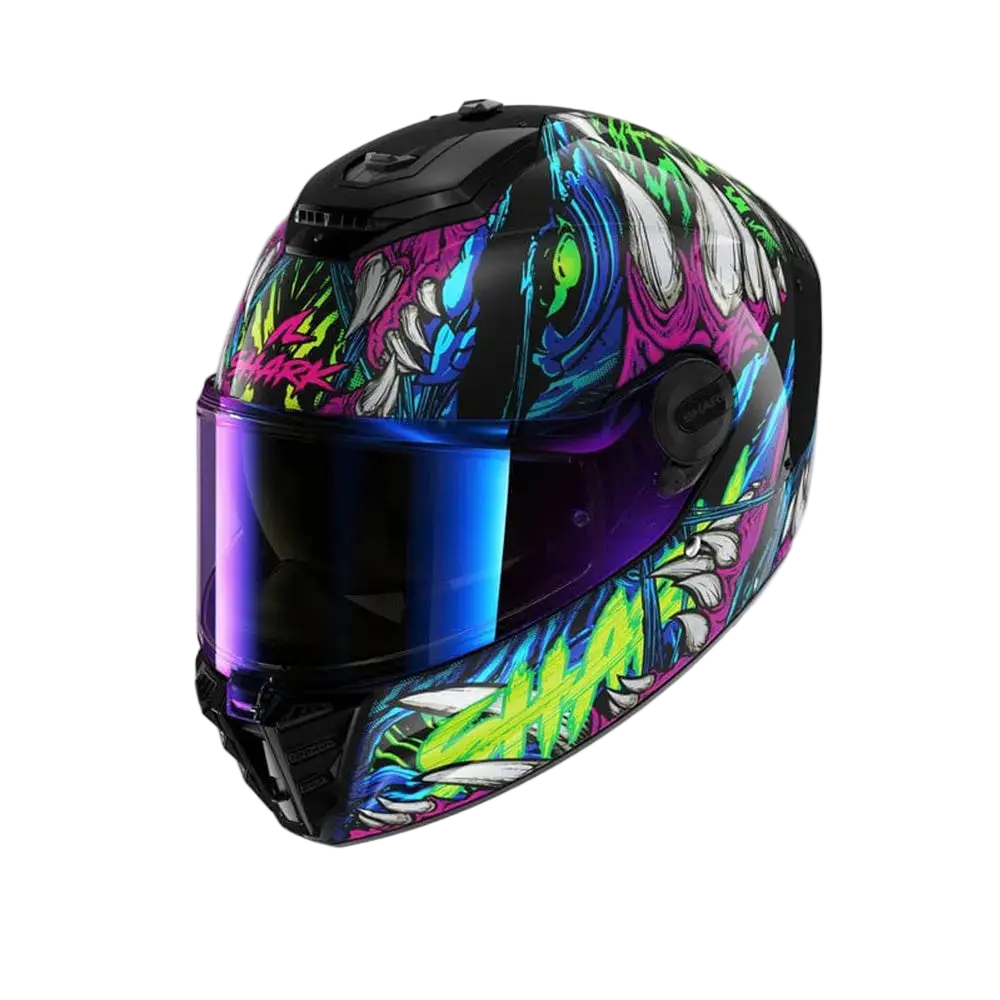 SHARK SPARTAN RS SHAYTAN CASCHI INTEGRALI NERO VERDE VIOLA 